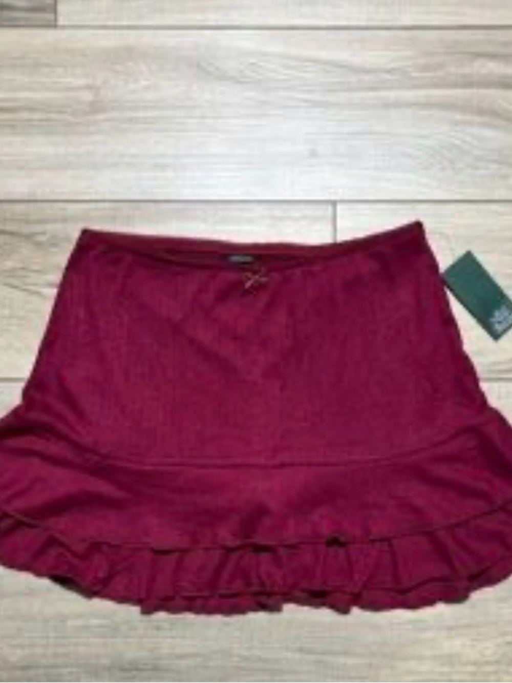 Wild Fable Ruffled Mini Skirt - Burgundy With Built-In Shorts